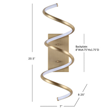 Scribble 7" Modern Metal Integrated LED Vanity Light Sconce
